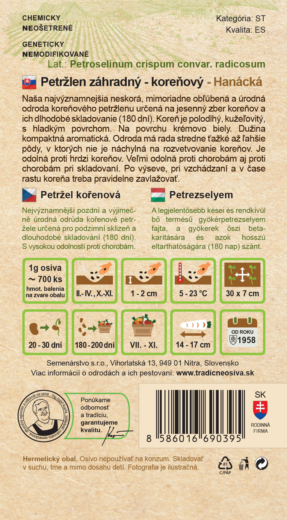 Petržlen záhradný - koreňový – Obrázok 2
