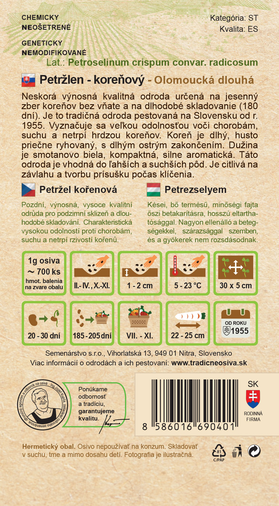 Petržlen záhradný - koreňový – Obrázok 2