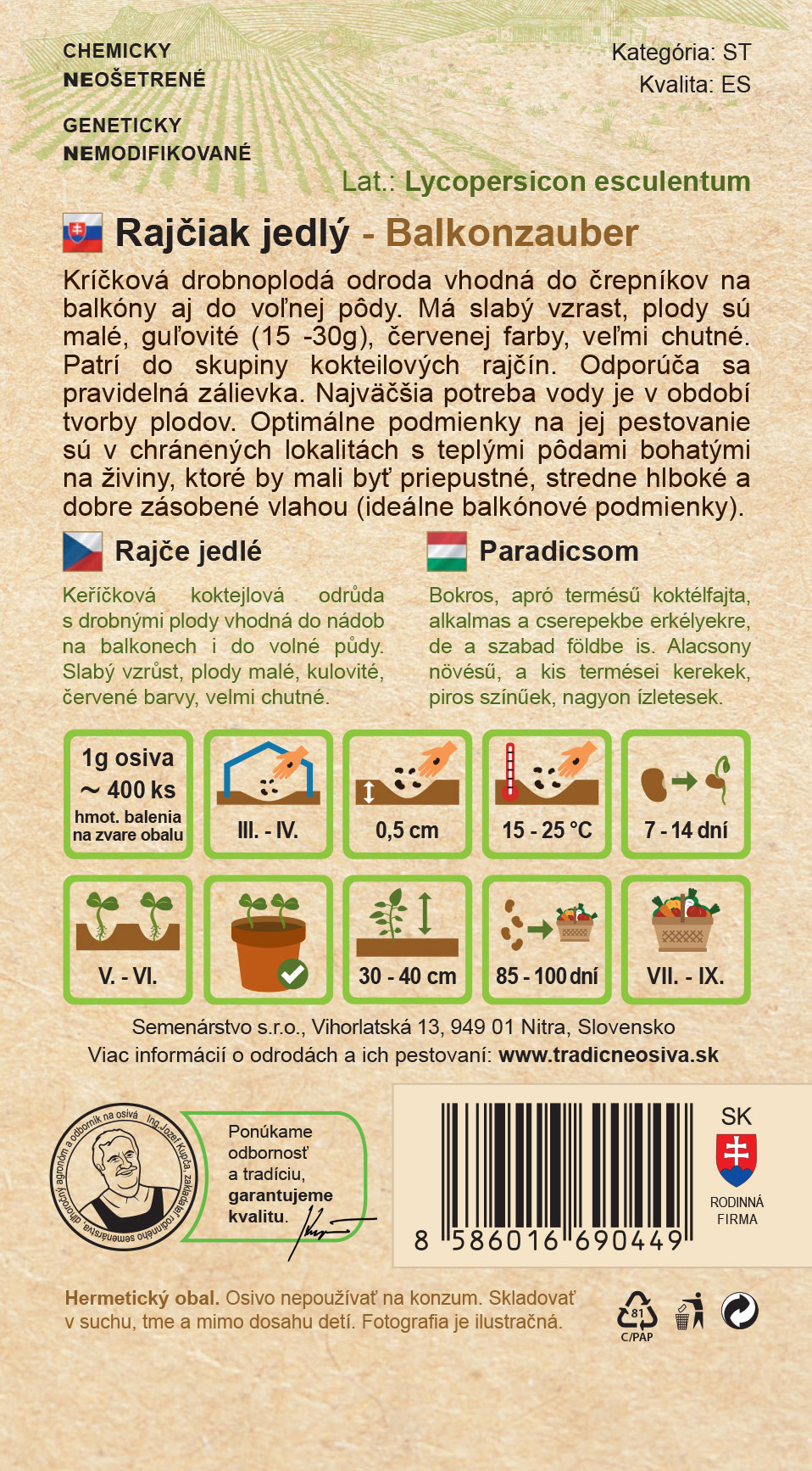Rajčiak jedlý – Obrázok 2