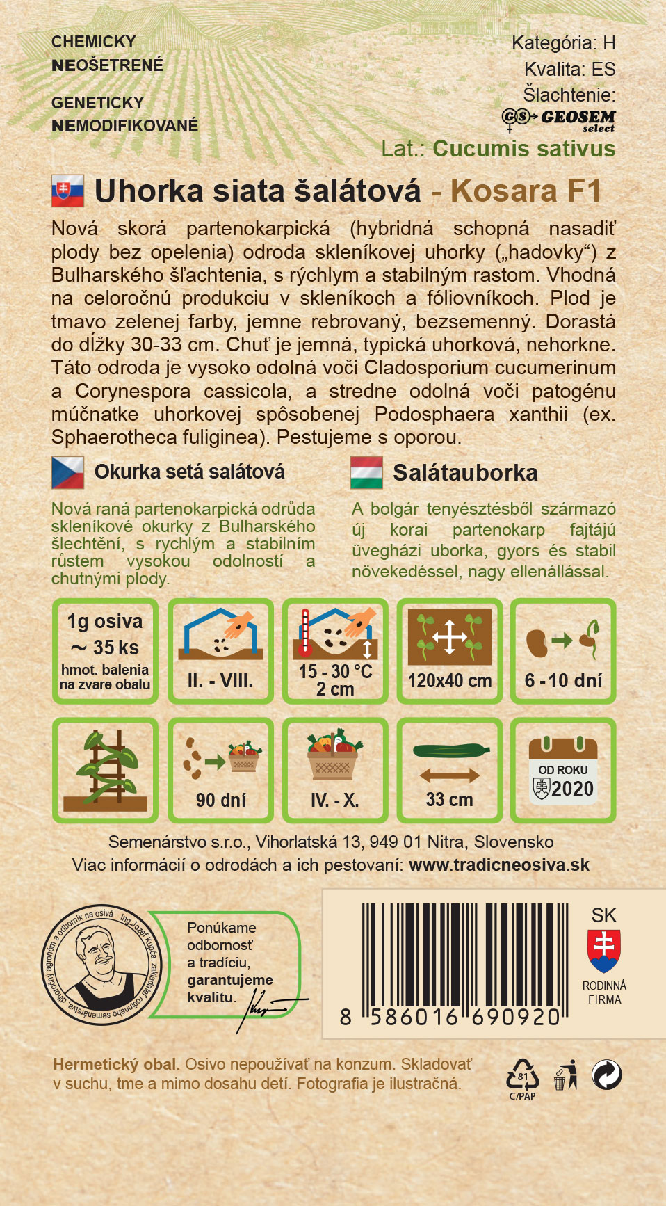 Uhorka siata šalátová – Obrázok 2