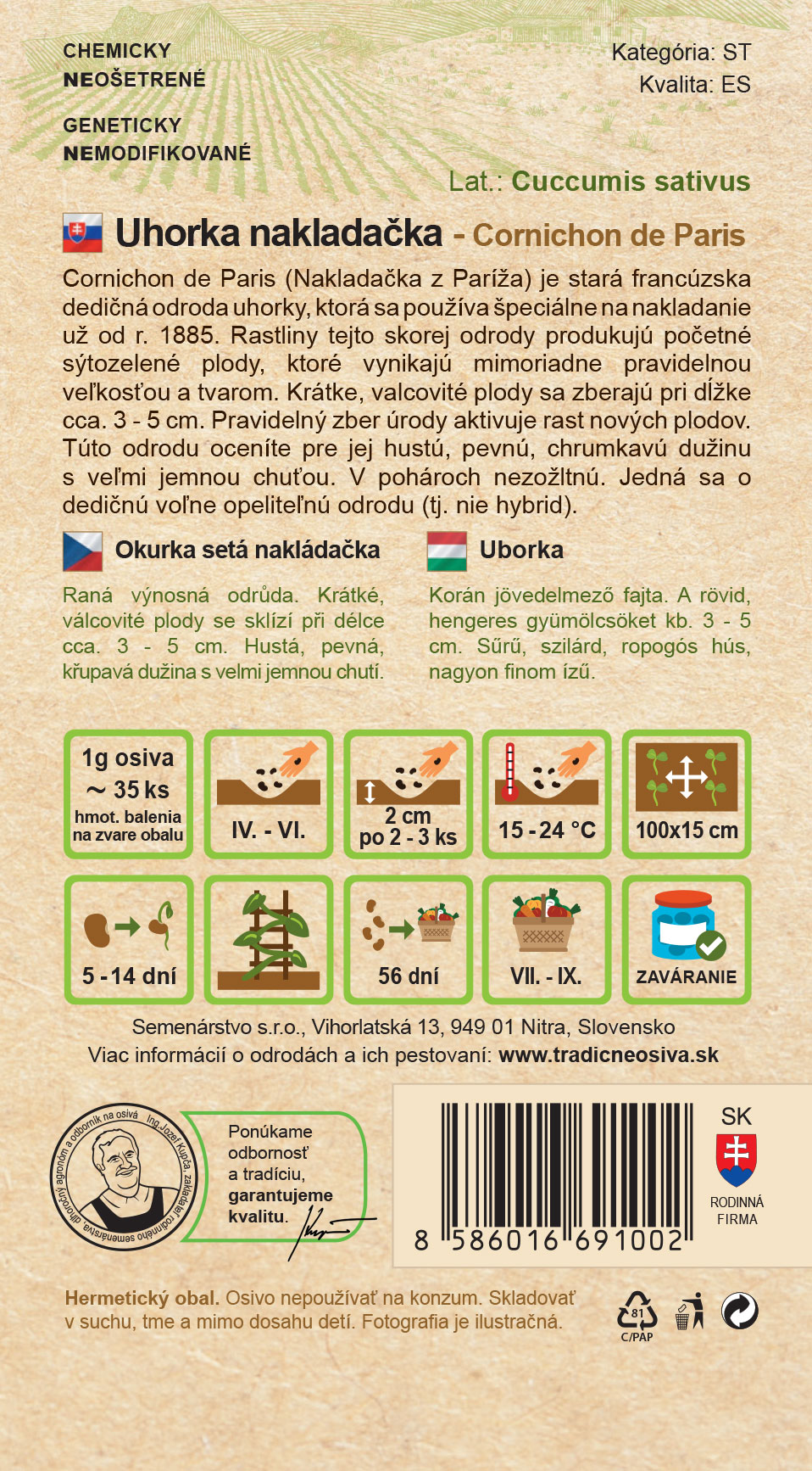 Uhorka siata nakladačka – Obrázok 2
